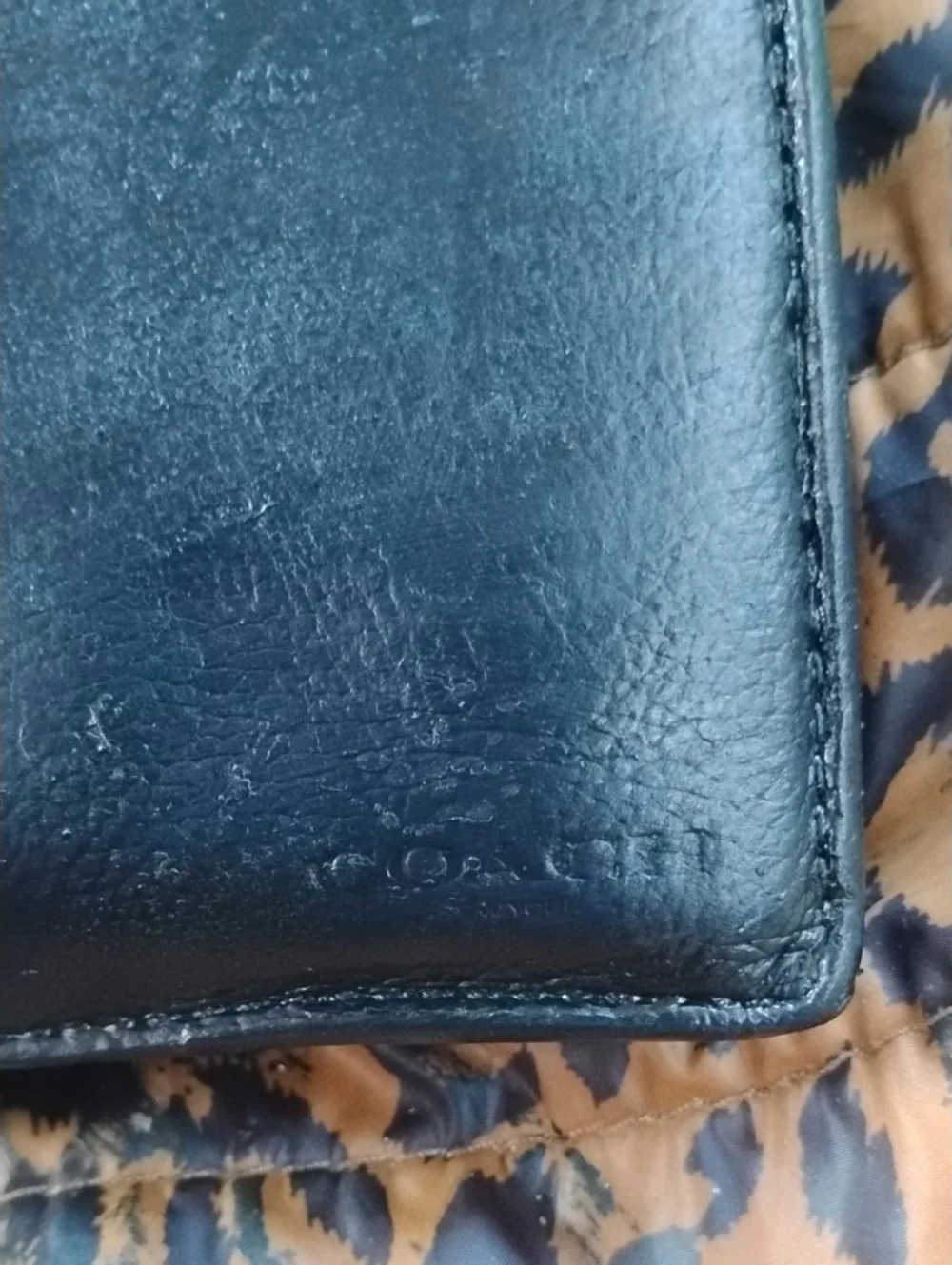 Coach Men's Teal Leather Bifold Wallet